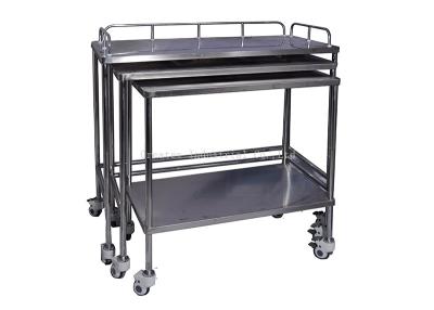 China Reliable Stainless Steel Medical Instrument Trolley 3 Sets In One Space Saving for sale