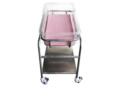 China Stainless Steel Hospital Baby Crib Tilting Cradle Adjustable With Sponge Mattress for sale