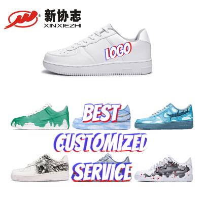 China Fashion Trend Wholesale Men's Fashion Sneaker Shoes Designer Ready Made Custom Genuine Leather Sneakers Logo Customization Sneakers for sale