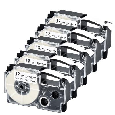 China 5Pcs 9mm COMPATIBLE Label Tape Cartridge Tape For Casio KL-60-1 9mmX8m XR-9WE XR-9X1 For CASIO KL-60 Label Maker for sale