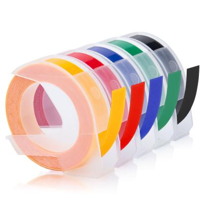 China FREE SAMPLE COMPATIBLE Neon Embossing Plastic Green//Pink/Orange 3D Tape 12mm DYMO compatible for Dymo 3d Letratag White Paper Tape 91200 for sale