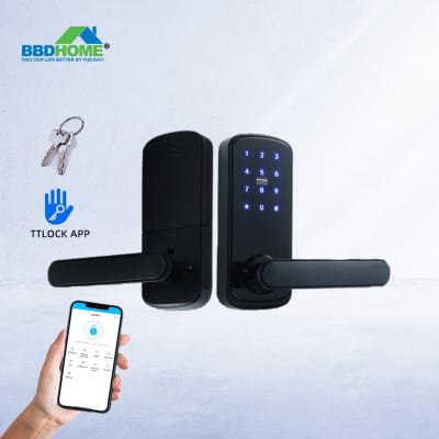 China BBDHOME WI-FI Fingerprint Entry Front Door Anti-Peeping Electronic Digital Keyless Keypad Lock with F150 Handle for sale