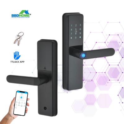 China Desktop Fingerprint Locks Electronic Locker Home Apartment Finger Touch Screen Handle TTlock Trading Room Smart Door Lock for sale