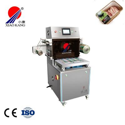 China 500-1000 Trays/h Food Meat Fruit Food Vegetable Tray Sealer Tray Sealing Machine Food Nitrogen Flow for sale