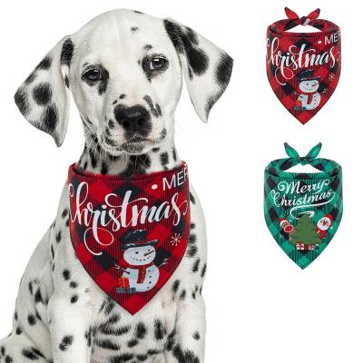 China Viable Hot Selling Classic Buffalo Plaid Print Dog Bandana Pampers Christmas Scarf Triangle Bibs Neckerchief Custom Dog Dandana for sale