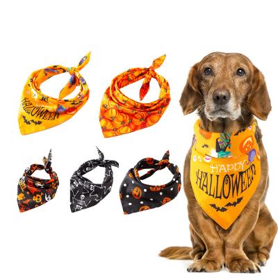 China Viable Wholesale Custom Bandana Dog Logo Triangle Dog Halloween Bandana Pet Collar for sale