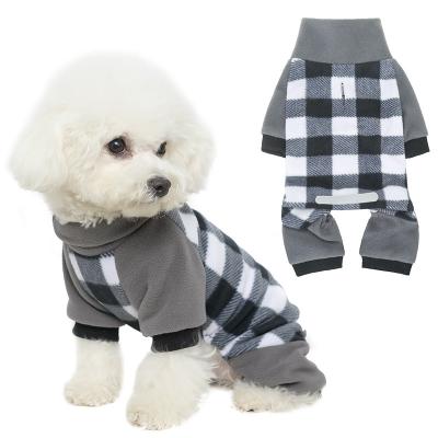 China Custom Sustainable High Quality Plaid Dog Hoodie Four Legs Dog Clothes Winter Hoodies Dog Deluxe for sale