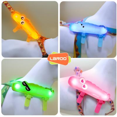 China Laroo Silicon USB Rechargeable Pet Stocked LED Lighting Flashing Light Clip On Dog Cat Collar Leashes Harness for sale