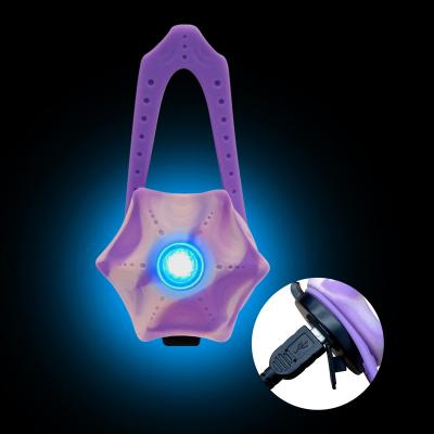 China Laroo Silicon USB Rechargeable Pet Stored LED Lighting Flashing Light Clip On Dog Cat Collar for sale