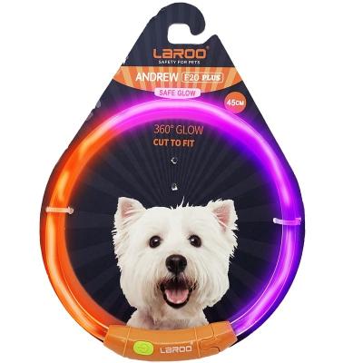 China Laroo LED Light Dog 2color Rechargeable Adjustable Glowing Flashing Collar Lights For Pet Anti-lost At Night for sale