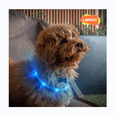 China Light Laroo Light Up Safety LED USB Rechargeable Silicone Dog Glowing Waterproof Flashing Collar For Small Medium Pets for sale