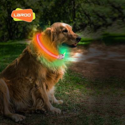 China Lights Light Up Dog USB Rechargeable LED Silicone Collar Flashing Glowing Led Safety Walking At Night for sale