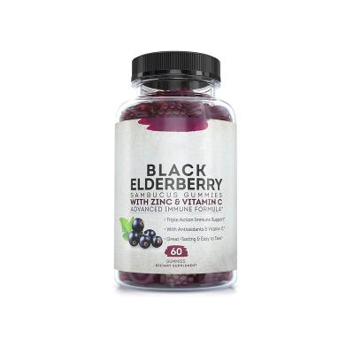 China Improve Memory Or Sleep High Quality Fruit Extract Black Elderberry Gummie Organic Elderberry Gummies With Zinc for sale