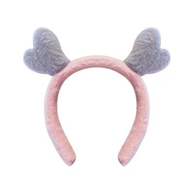 China New Arrival Girls Plush Head Band Headbands Cute Lovely Circle Face Wash Hairbands Head Spa With Ears for sale