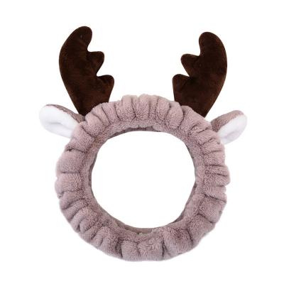 China Head Band Fashion Korean Style Women Headbands Deer Ears Bows Cute Wash Face Headbands Girls Prepare Head Band With Ears for sale