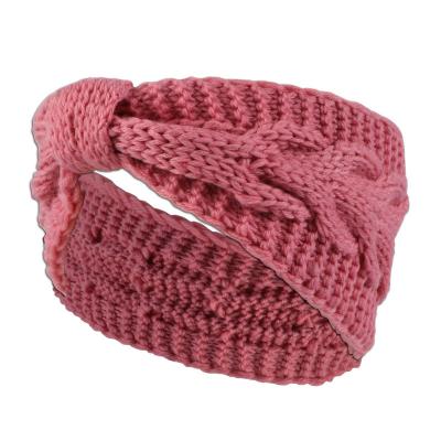 China Classic Headband Women Flower Hair Band Winter Turban Headwrap Knitting Warm Girls Crochet Headbands for sale