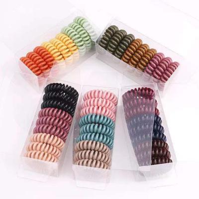 China New Arrival Soft Hair Scrunchies Multi Colors Girl Headdress Elastic Telephone Wiring Hair Tie for sale