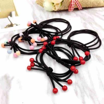 China Fashion New Arrive High Quality Simple Elastic Hair Bands Girls Bow Hair Scrunchies Black Hair Tie for sale