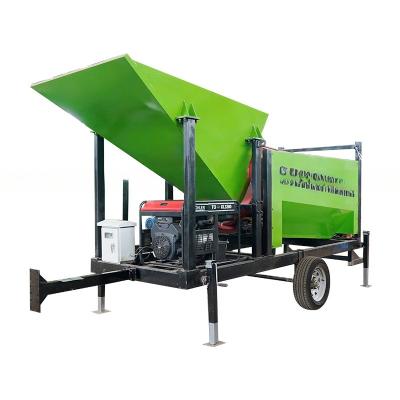 China Topsoil and Compost Operations Mini Wheeled Sand Rubber Trommel Screen with Conveyor for sale