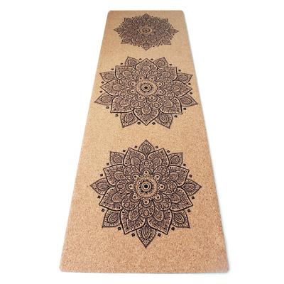 China Fitness Equipment Application High Density Custom Design Yoga Mat Cork Natural Rubber 4mm Yoga Mat For Yoga Pilates for sale