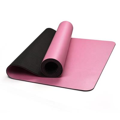 China Double Layers Lace Custom Eco Friendly Yoga Mat With Logo PU Tape Pilates for sale