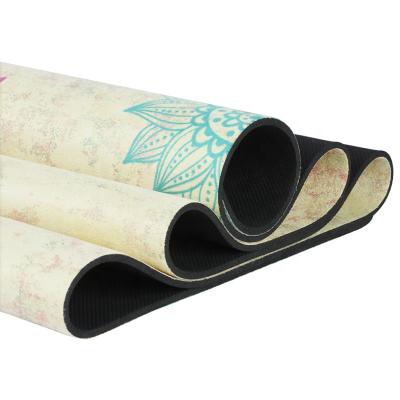 China High Density High End Washable Light Weight Yoga Mat Natural Rubber Suede For Yoga Foldable Pilates Bodybuilding Fitness Mat for sale