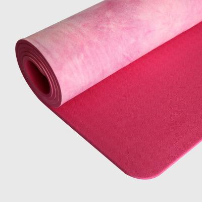 China Bodybuilding Fitness Factory Price Eco Friendly Custom Printed Tape Suede Yoga Mat For Yoga Studio for sale