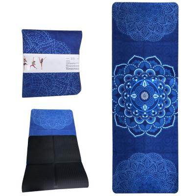 China Hot Selling Amazon Fitness Bodybuilding Suede Yoga Tape Mat Foldable Comfort Soft Yoga Mat for sale