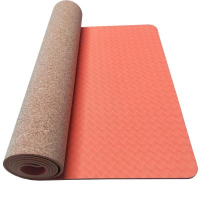 China Fitness Equipment Application Custom Design 5mm Yoga Mat Cork Tpe Yoga Mats Gym Fitness for sale