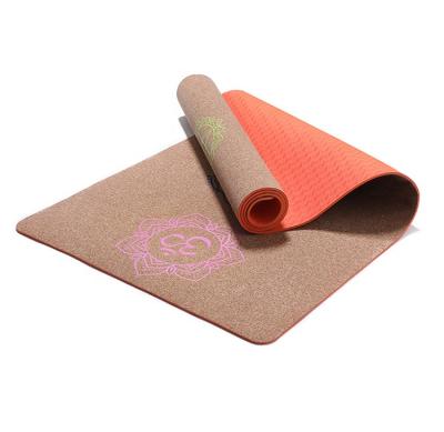 China High Quality Cork Tpe Yoga Mats Non Slip Custom Copy Of Fitness Equipment Application For Yoga Pilates for sale