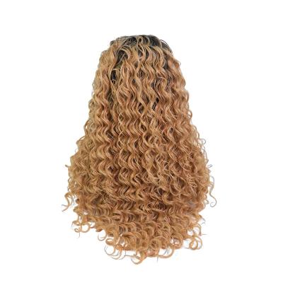 China Wholesale Jerry Curl RC07 Synthetic Wigs 18# Lace Front Swiss Synthetic Lace Front With Baby Hair Transparent Glueless 13X3 Hd for sale