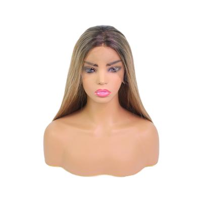 China RC18 27M# 13*3 Full Lace Front Synthetic Hair Wigs Middle Part Straight Full Lace Frontal Wigs For Fashion Fiber Hair Wig for sale