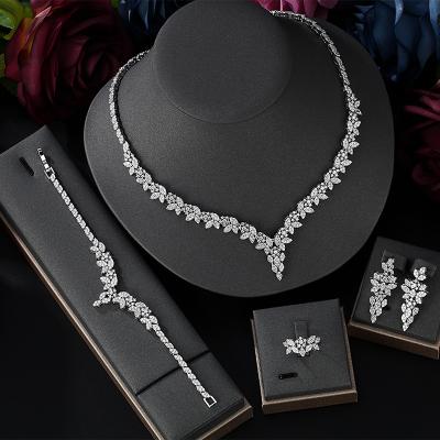 China Hotsale CLASSIC African Bridal 4pcs Jewelry Sets New Fashion Dubai Jewelry Set For Women Wedding Party Accessories Designs for sale