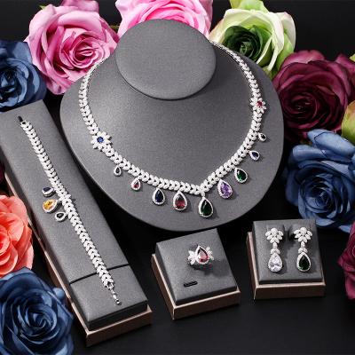 China CLASSIC Jewelry Sets Custom Micro Zircon Inlay Craft Best Selling Banquet Ladies Jewelry Sets for sale