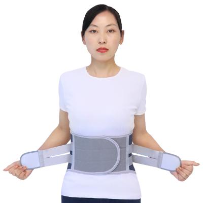 China Waist Trimmer + Trainer Breathable Mesh Back Lumbar Support Double Waist Pull Waist Adjustable Back Support Lumbar Belt with Support Steel Bar for sale