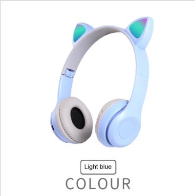 China TWS Cartoon Earphone Wireless Cat Ear (True Wireless Stereo) 200mAh Led Lightweight Wireless Earphone Gaming Headset With MIC MZ47 for sale