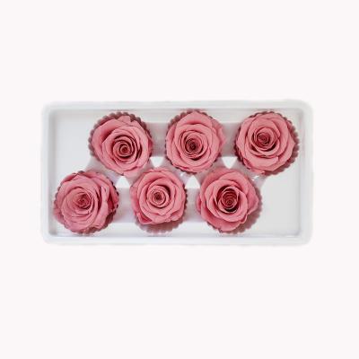 China Amazon 2021 eternal bestsellers preserved rose real natural rose head lasting flower for decoration for sale