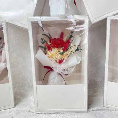 China 2022 Preserved Durable Handmade Material Immortal Carnation Bouquet Decorations With Gift Box For Gift for sale