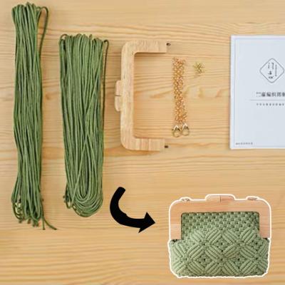 China Sustainable DIY Handbag Macrame Kits Cotton Rope Macrame For Handbag for sale