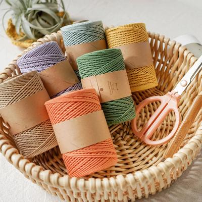 China Sustainable Cotton Rope 1mm 100% Colorful 3 Strand Twist Cotton Macrame Rope For DIY for sale