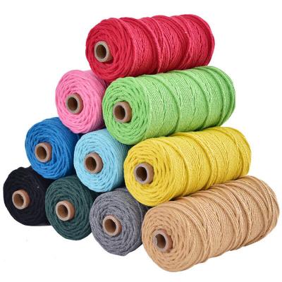 China Viable Cheap Wholesale Bulk Price RTS 3mm Twist 4ply Rope Macrame Rope for sale