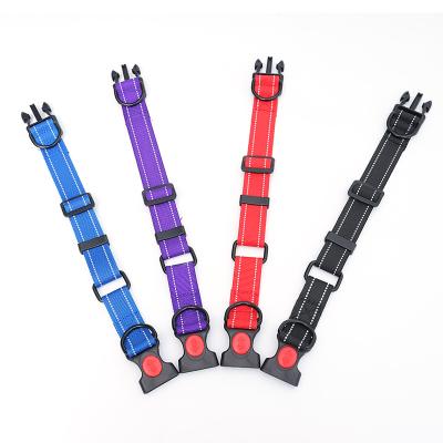 China Custom Made Dog Collar Padded Logo Adjuatable Pet Collars Nylon for sale