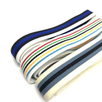 China Elastic Webbing Stripe Stripe Elastic Seam Soft Knit Braided Elastic Webbing for sale