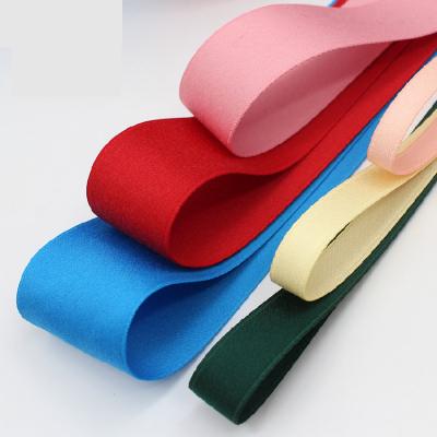 China Sustainable Double Sided Matte Polyester / Cotton Fabric Webbing Cotton Ribbon For Hair Accessories for sale