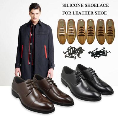 China No tie silicone lace wholesale creative elastic lazy laces no tie silicone laces for leather shoes for sale