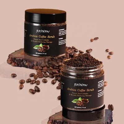 China Deep Cleansing Exfoliator Exfoliating Whitening Arabica Coffee Scrubs 200g Private Label Organic Body Scrubs for sale