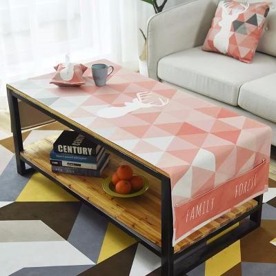 China Household durable Nordic cotton and canvas print tablecloth TV cabinet coffee table cover rectangular towel for sale