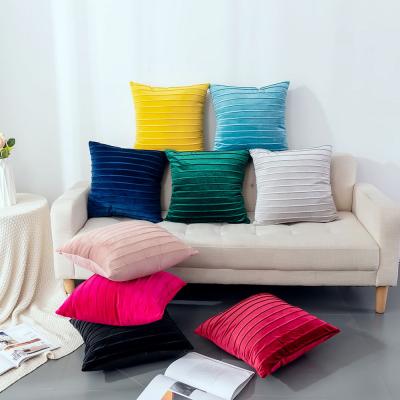 China Anti dust mite velvet solid color pressed crepe sofa pillowcase cushion cover for sale