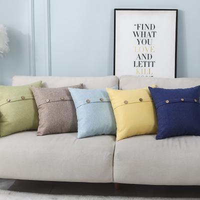 China Creative solid color viable square faux square pillow set home sofa plain sofa plain living room canvas cushion for sale