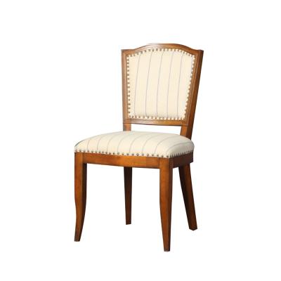 China Old Style Linen Rivet Furniture Comfortable Upholstered Dining Room Furniture Dining Chair for sale